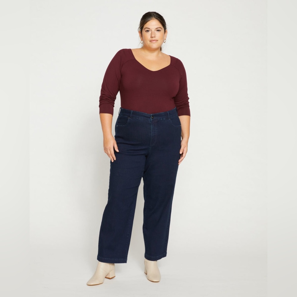 Universal Standard Elastic Waist Weekend Jeans, Indigo Blue, 14